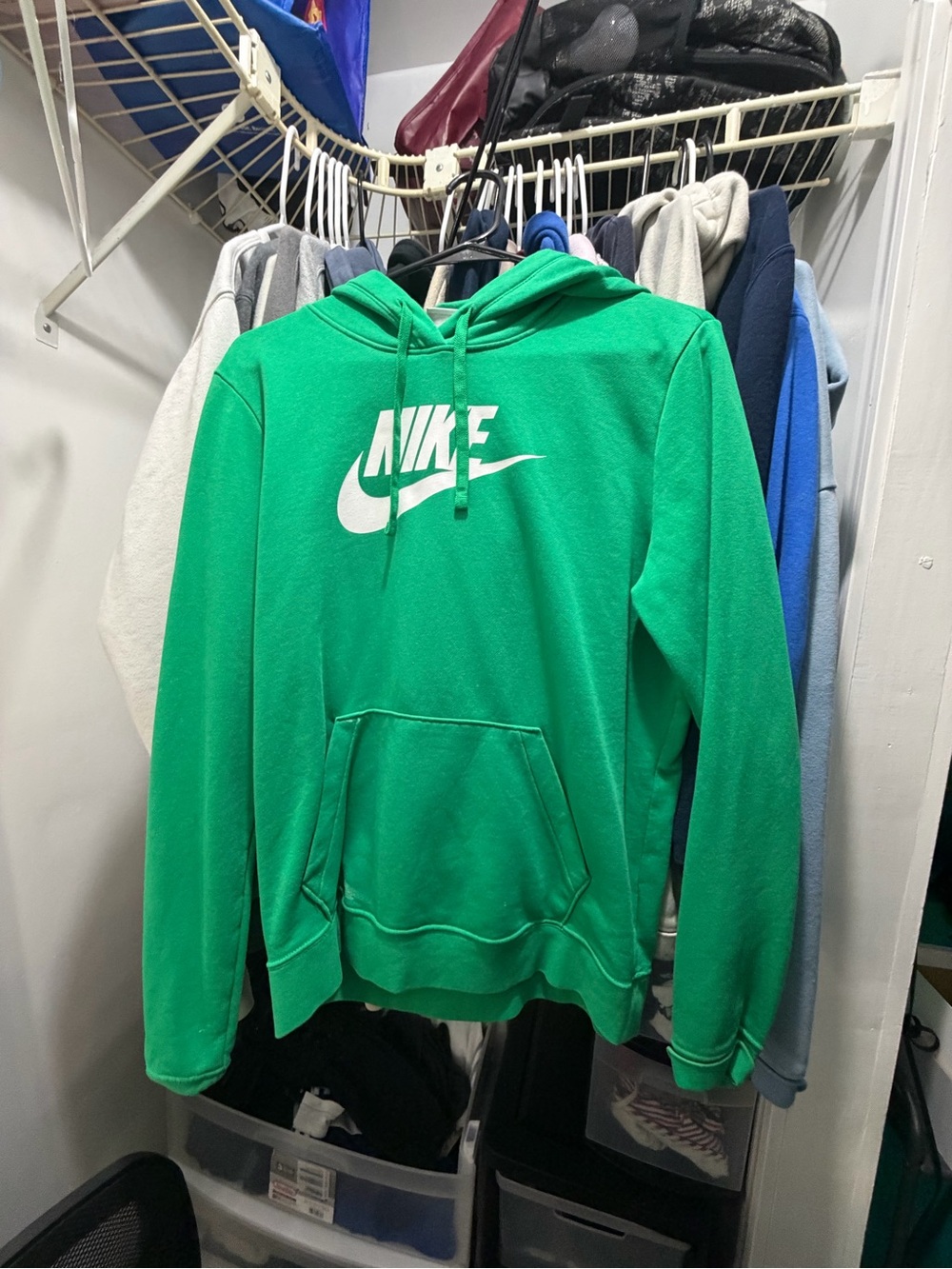 Nike Green Pullover Hoodie with White Swoosh
